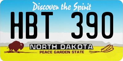ND license plate HBT390