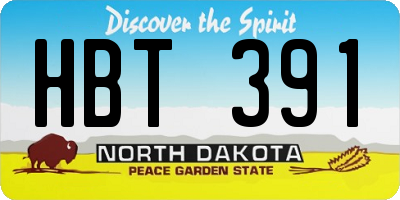 ND license plate HBT391
