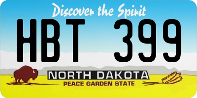 ND license plate HBT399