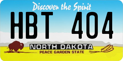 ND license plate HBT404