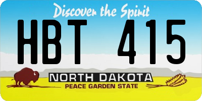 ND license plate HBT415