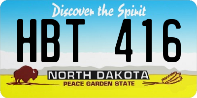 ND license plate HBT416