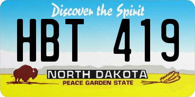 ND license plate HBT419