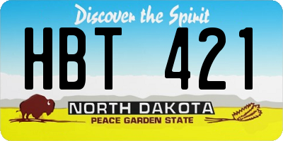 ND license plate HBT421