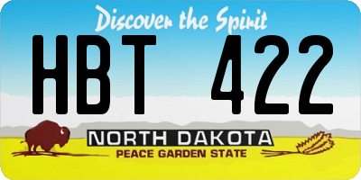 ND license plate HBT422