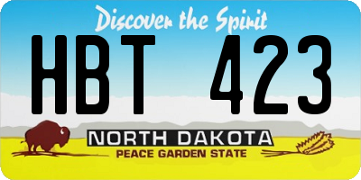 ND license plate HBT423