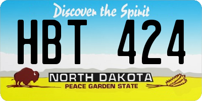 ND license plate HBT424