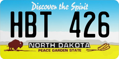ND license plate HBT426
