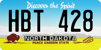 ND license plate HBT428