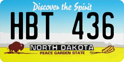 ND license plate HBT436