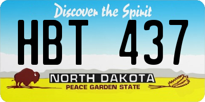 ND license plate HBT437