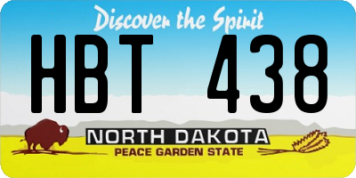 ND license plate HBT438