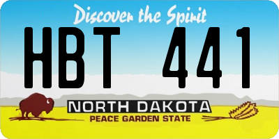 ND license plate HBT441