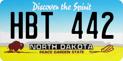 ND license plate HBT442