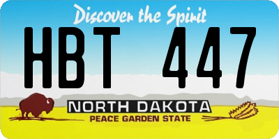 ND license plate HBT447