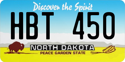 ND license plate HBT450