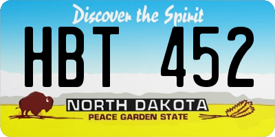 ND license plate HBT452