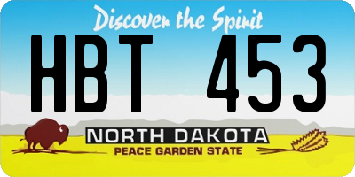 ND license plate HBT453