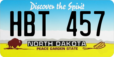 ND license plate HBT457