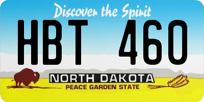 ND license plate HBT460