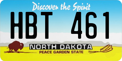ND license plate HBT461
