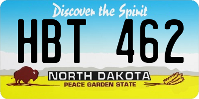ND license plate HBT462