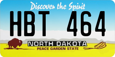 ND license plate HBT464