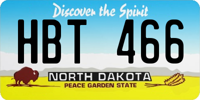 ND license plate HBT466