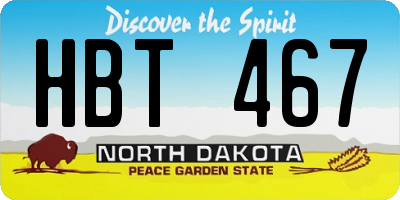 ND license plate HBT467