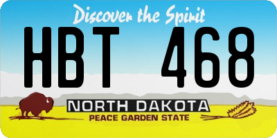 ND license plate HBT468