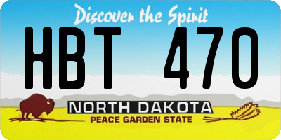 ND license plate HBT470