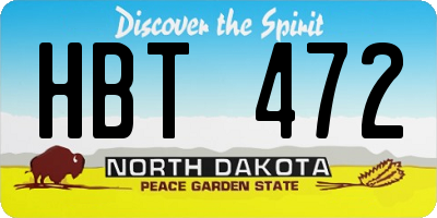 ND license plate HBT472