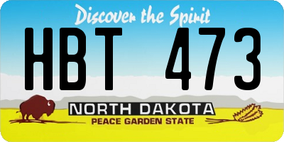 ND license plate HBT473