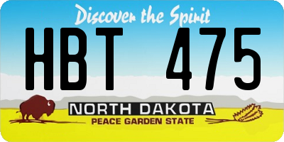 ND license plate HBT475