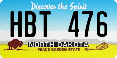 ND license plate HBT476