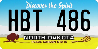 ND license plate HBT486