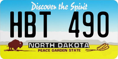 ND license plate HBT490