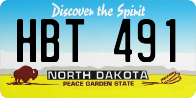 ND license plate HBT491