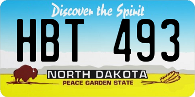 ND license plate HBT493