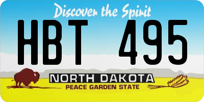 ND license plate HBT495