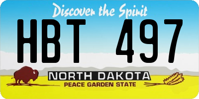 ND license plate HBT497