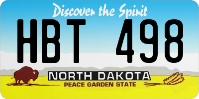 ND license plate HBT498