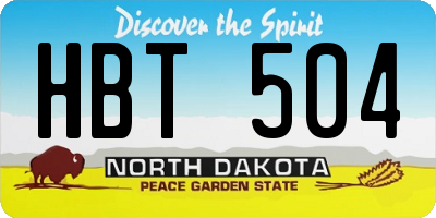 ND license plate HBT504