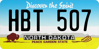 ND license plate HBT507