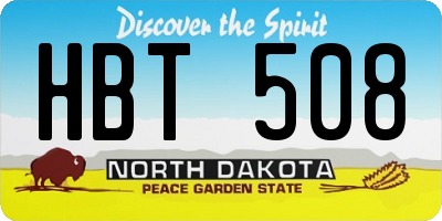 ND license plate HBT508