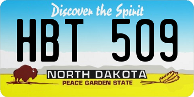 ND license plate HBT509