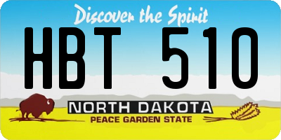 ND license plate HBT510