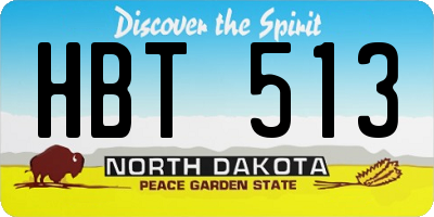 ND license plate HBT513