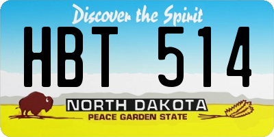 ND license plate HBT514