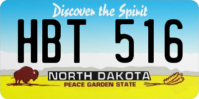 ND license plate HBT516